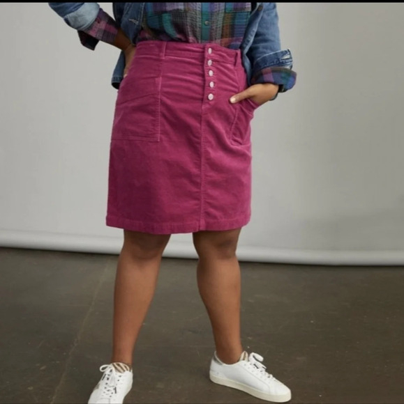 Anthropologie Pilcro and the Letterpress Talia Corduroy Mini Skirt Button Up 2 - Picture 3 of 12